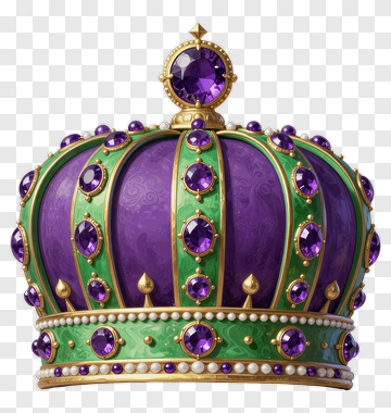 Ornate Crown With Purple And Green Accents PNG