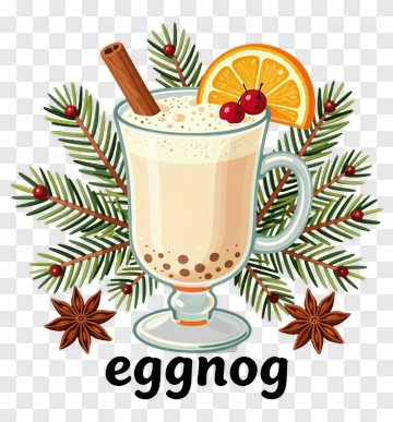 Eggnog With Holiday Garnish PNG