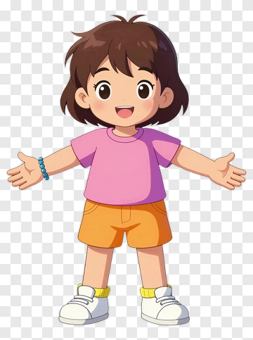 Happy Girl Character PNG