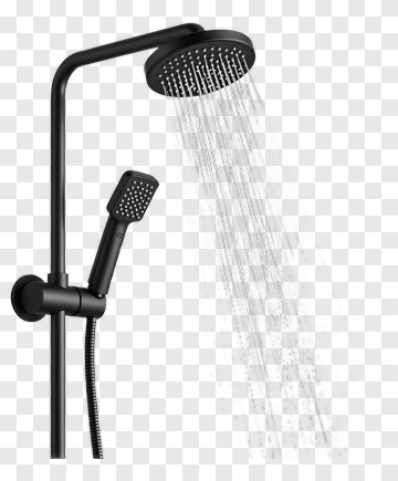 Black Shower Head And Handheld Shower PNG