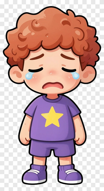 Crying Child With Curly Hair PNG