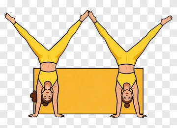 Two Gymnasts Doing Handstands PNG