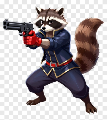 Raccoon With Gun PNG