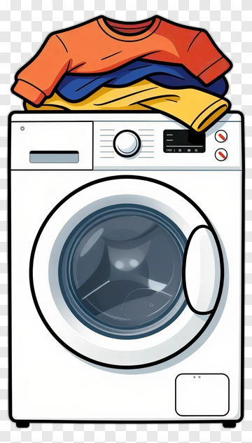 Washing Machine With Clothes PNG
