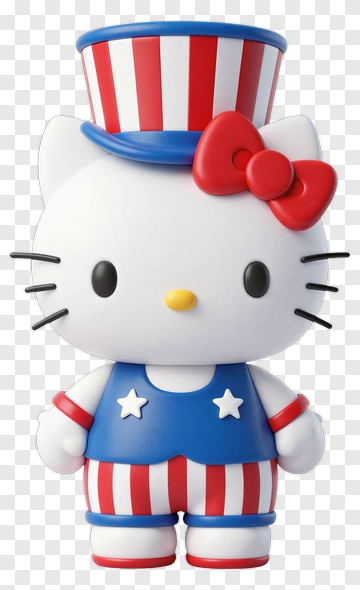 Hello Kitty In American Theme Costume PNG