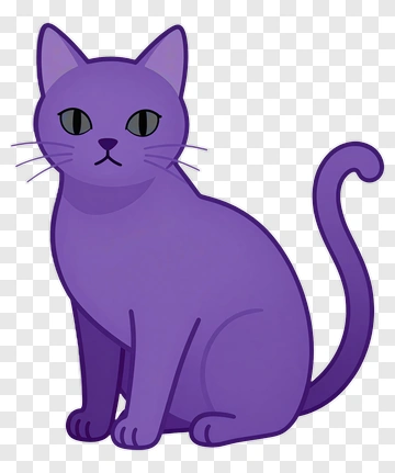 Purple Cat Sitting PNG