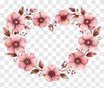 Heart Shaped Flower Arrangement PNG