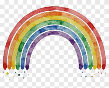 Watercolor Rainbow With Dots PNG