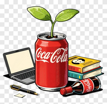 Plant Growing From Coca-Cola Can PNG