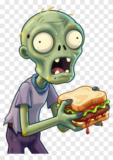 Zombie Holding A Hamburger PNG