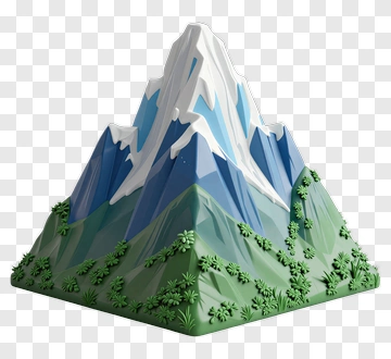 3D Mountain Sculpture PNG