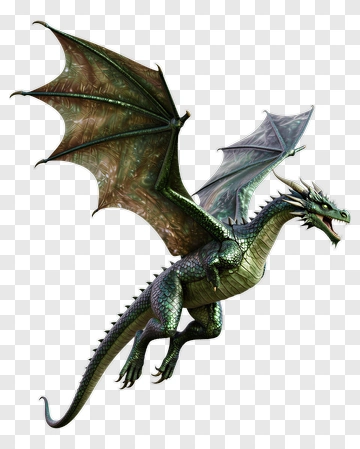 Green Dragon With Spread Wings PNG