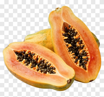 Halved Papaya With Seeds PNG