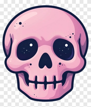 Pink Cartoon Skull PNG