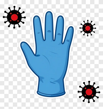 Blue Glove And Virus PNG
