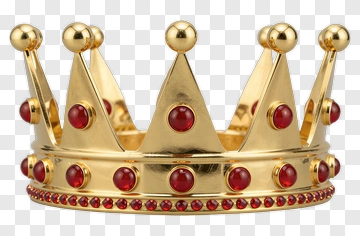 Gold Crown With Red Rubies PNG