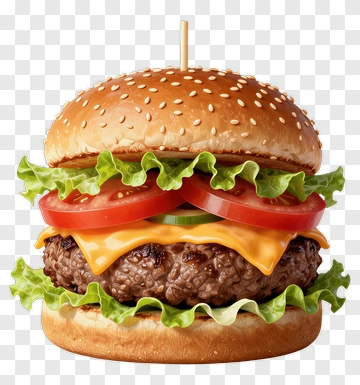 Delicious Hamburger With Cheese And Lettuce PNG