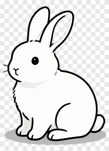 Cute White Rabbit PNG