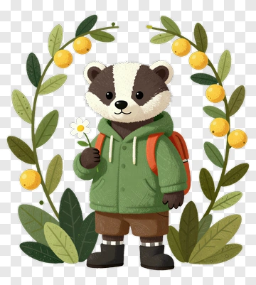 Badger On A Hiking Adventure PNG