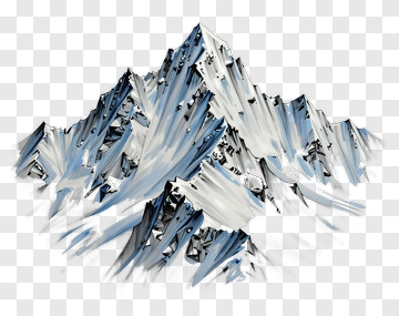 Mountain With Blue And White Snow PNG