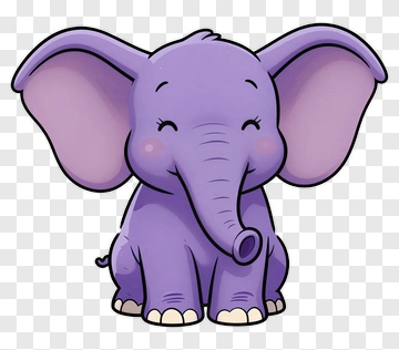 Purple Elephant PNG