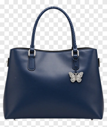 Blue Handbag With Butterfly Charm PNG