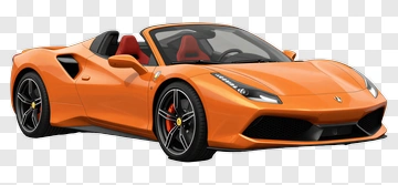 Orange Ferrari Convertible PNG