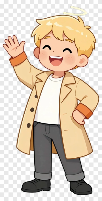 Happy Cartoon Boy With Halo PNG