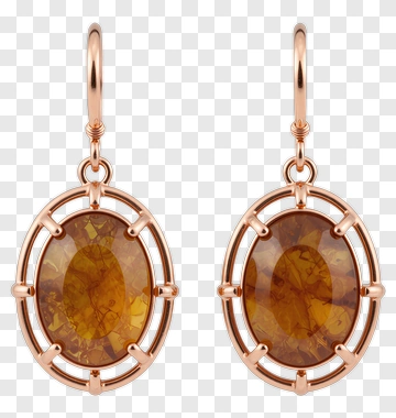 Amber Earrings In Rose Gold PNG