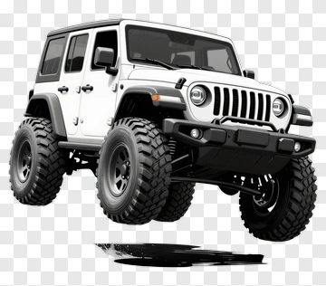 White Off-Road Vehicle Jumping PNG