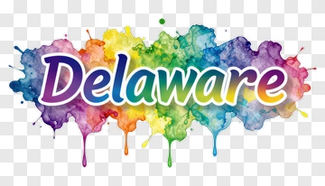 Delaware Colorful Splash Logo PNG