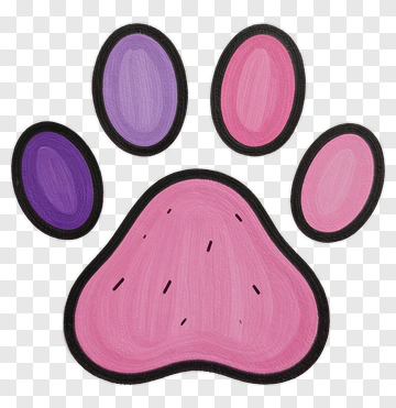 Pink And Purple Paw Print PNG