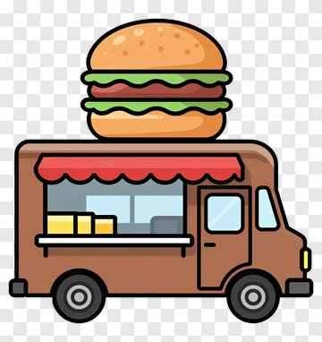 Food Truck With Hamburger PNG