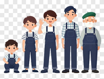 Family Generations In Overalls PNG