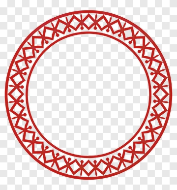 Red Circular Frame With Intricate Pattern PNG