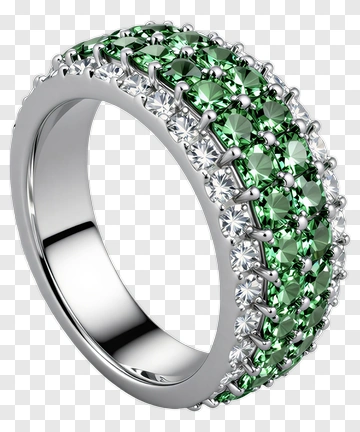 Emerald Green And Diamond Ring PNG