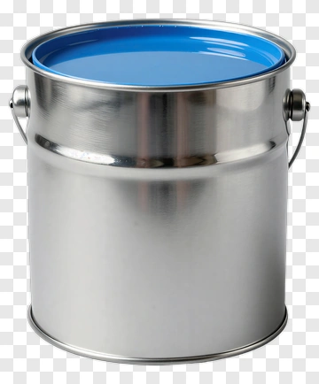 Metal Paint Can With Blue Interior PNG