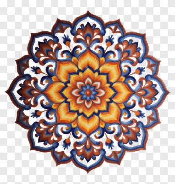 Vibrant Mandala Ornament PNG