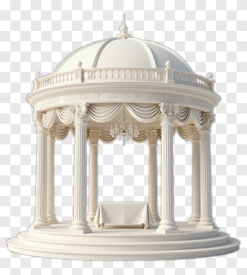 White Gazebo Wedding Altar PNG