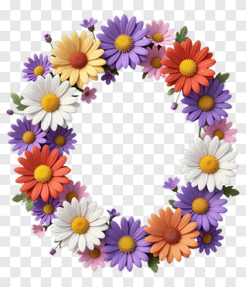 Colorful Flower Wreath PNG