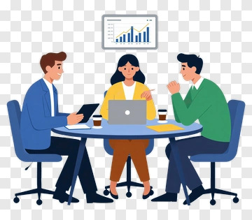Three People In Business Meeting PNG