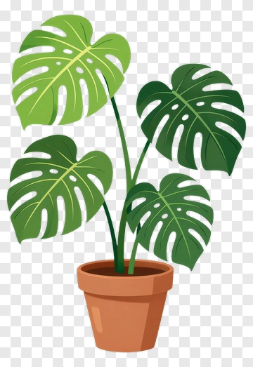 Monstera Plant With Large Leaves PNG