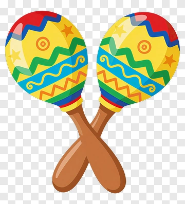 Two Colorful Maracas PNG