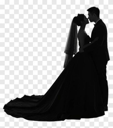 Couple Kissing In Silhouette PNG