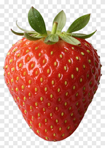 Fresh Strawberry With Green Leaves PNG