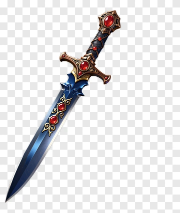 Epic Fantasy Sword With Gemstones PNG