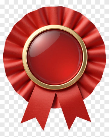 Red Award Ribbon With Gold Border PNG