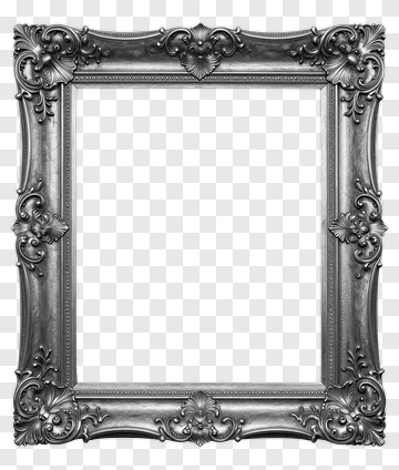 Ornate Silver Frame PNG