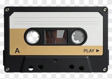 Audio Cassette With Gold Label PNG