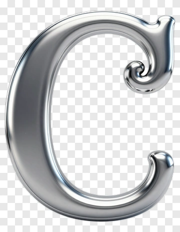 Silver Letter C PNG